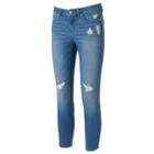Women's Lc Lauren Conrad Crop Skinny Jeans, Size: 12, Dark Blue