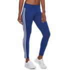 Women's Adidas 3 Stripe Long Leggings, Size: Medium, Blue (navy)