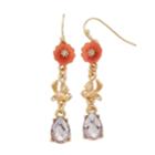 Lc Lauren Conrad Peach Flower Nickel Free Drop Earrings, Women's, Pink