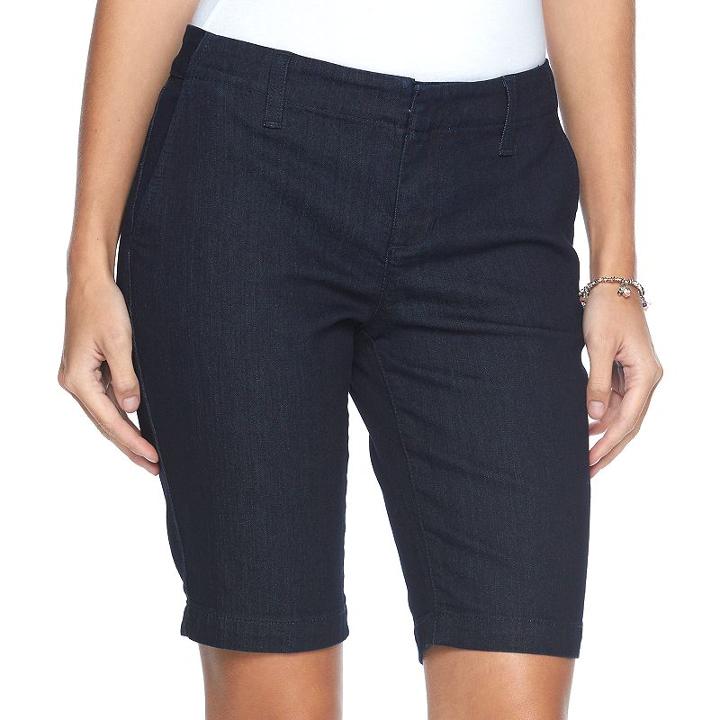 Women's Apt. 9&reg; Bermuda Jean Shorts, Size: 4, Dark Blue