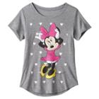 Disney's Minnie Mouse Girls 7-16 Heart Tee, Girl's, Size: Medium, Med Grey
