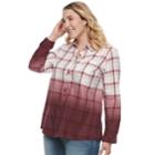 Plus Size Sonoma Goods For Life&trade; Essential Plaid Flannel Shirt, Women's, Size: 1xl, Dark Red