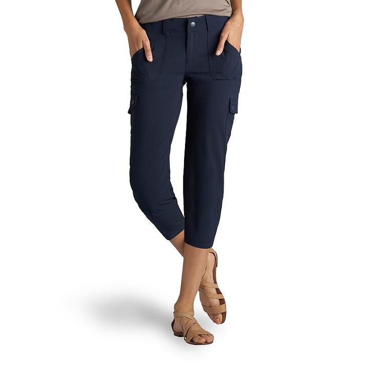 Women's Lee Benson Active Cargo Capris, Size: 8 - Regular, Dark Blue