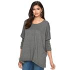 Women's Jennifer Lopez Lace-up Dolman Caftan Sweater, Size: S/m, Med Grey