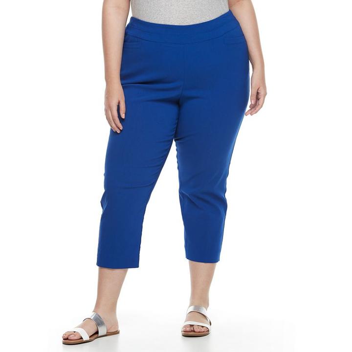 Plus Size Apt. 9&reg; Textured Millennium Capris, Women's, Size: 16 W, Brt Blue