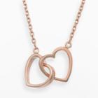 14k Rose Gold Over Silver Interlocking Heart Necklace, Adult Unisex, Size: 18, Yellow
