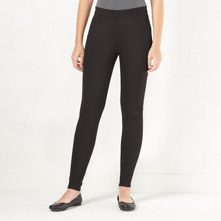 Women's Lc Lauren Conrad Knit Leggings, Size: Medium, Black
