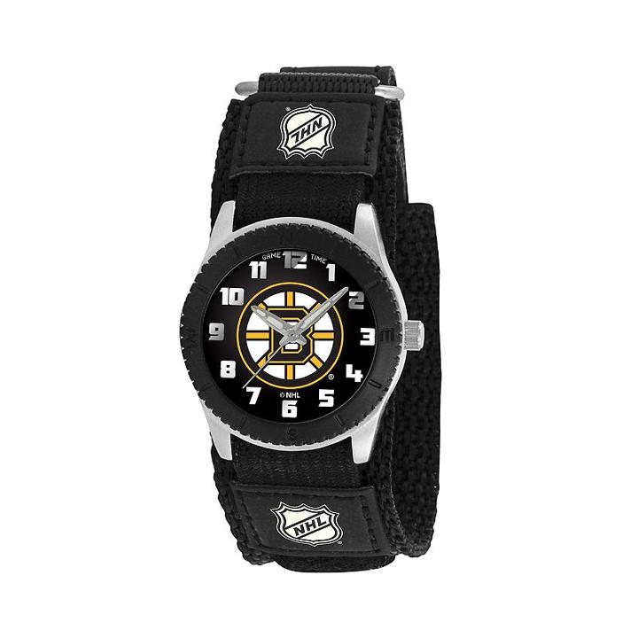 Game Time Rookie Series Boston Bruins Silver Tone Watch - Nhl-rob-bos - Kids, Boy's, Black