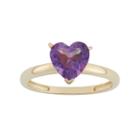 Amethyst 10k Gold Heart Ring, Women's, Size: 6, Purple