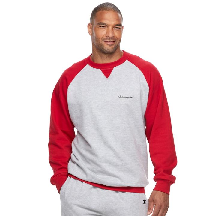 Big & Tall Champion Raglan Fleece Sweatshirt, Men's, Size: L Tall, Grey Other