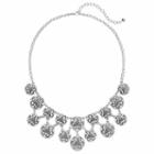 Napier Filigree Disc Tiered Necklace, Women's, Silver