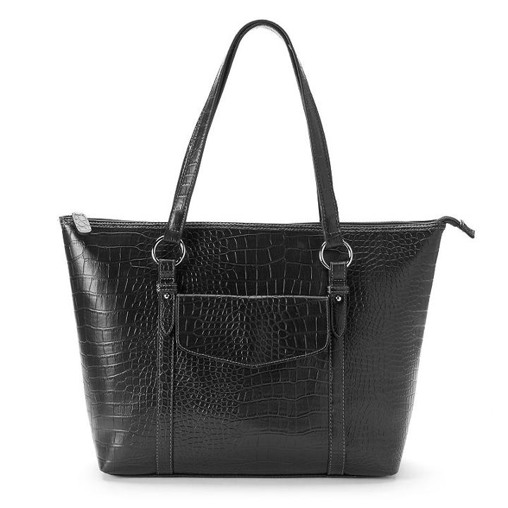 Sorella Marleen Exotic Crocodile Tote, Women's, Black