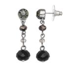 Simply Vera Vera Wang Nickel Free Black Beaded Linear Drop Earrings, Women's