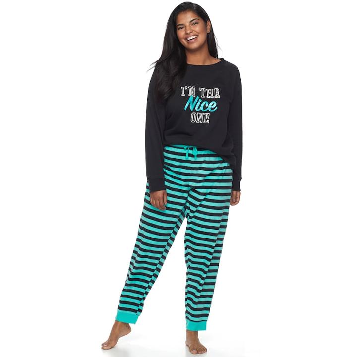 Plus Size Juniors' Plus So&reg; Microfleece Raglan Jogger Set, Teens, Size: 2xl, Turquoise/blue (turq/aqua)