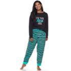 Plus Size Juniors' Plus So&reg; Microfleece Raglan Jogger Set, Teens, Size: 2xl, Turquoise/blue (turq/aqua)