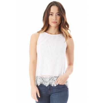 Juniors' Iz Byer Lace Knit Tank, Teens, Size: Xs, White