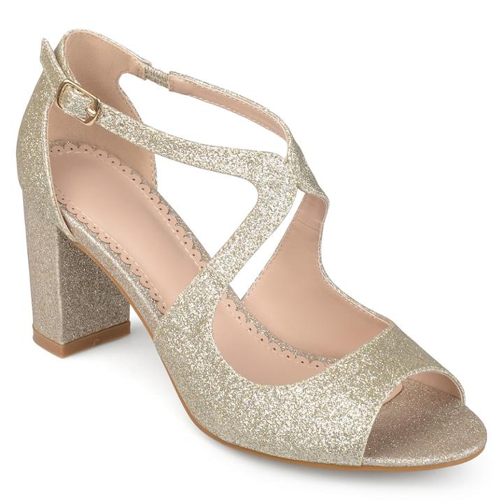 Journee Collection Aalie Women's High Heel Sandals, Size: 5.5 Med, Gold