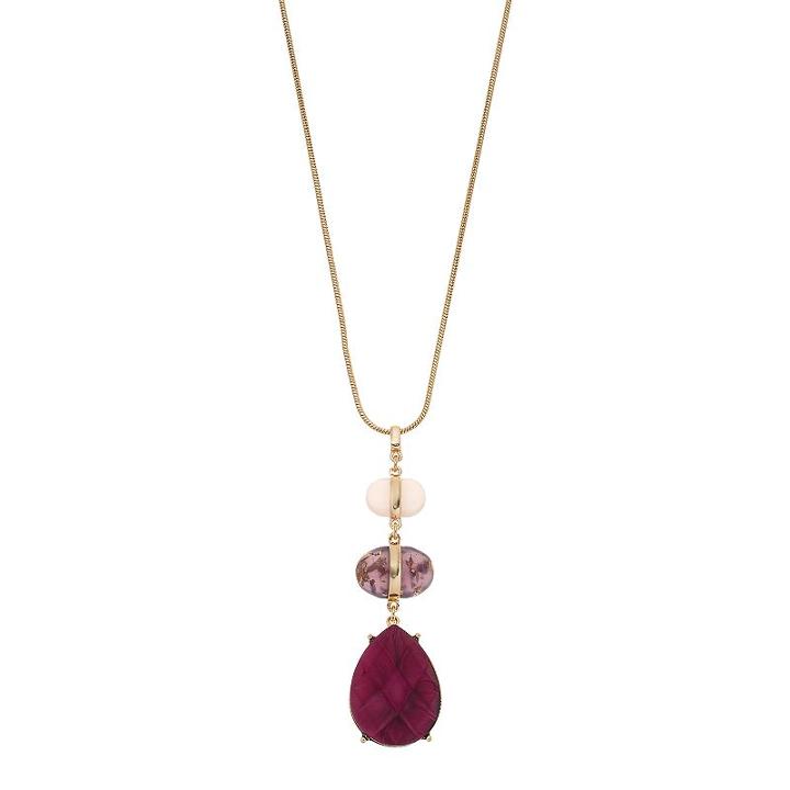 Dana Buchman Faceted Purple Teardrop Pendant Necklace, Women's, Multicolor