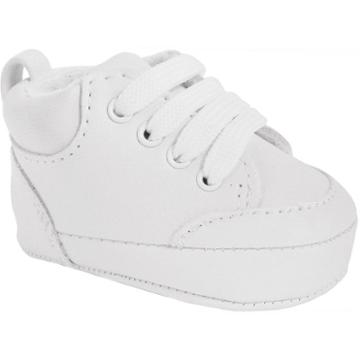 Baby Wee Kids White High-top Lace Up Crib Shoes, Infant Unisex, Size: 0