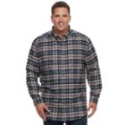 Big & Tall Croft & Barrow&reg; True Comfort Classic-fit Flannel Button-down Shirt, Men's, Size: L Tall, Dark Grey