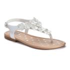 So&reg; Girls' Ankle Strap Flower Sandals, Girl's, Size: 5, White