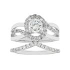 Boston Bay Diamonds 14k White Gold 1 1/6 Carat T.w. Igl Certified Diamond Bypass Engagement Ring Set, Women's