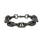 Men's Stainless Steel Mariner Link Bracelet, Size: 8.5, Black