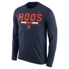 Men's Nike Virginia Cavaliers Dri-fit Legend Staff Long-sleeve Tee, Size: Large, Blue (navy)