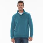 Men's Croft & Barrow&reg; Classic-fit Stretch Fleece Mockneck Pullover, Size: Large, Turquoise/blue (turq/aqua)