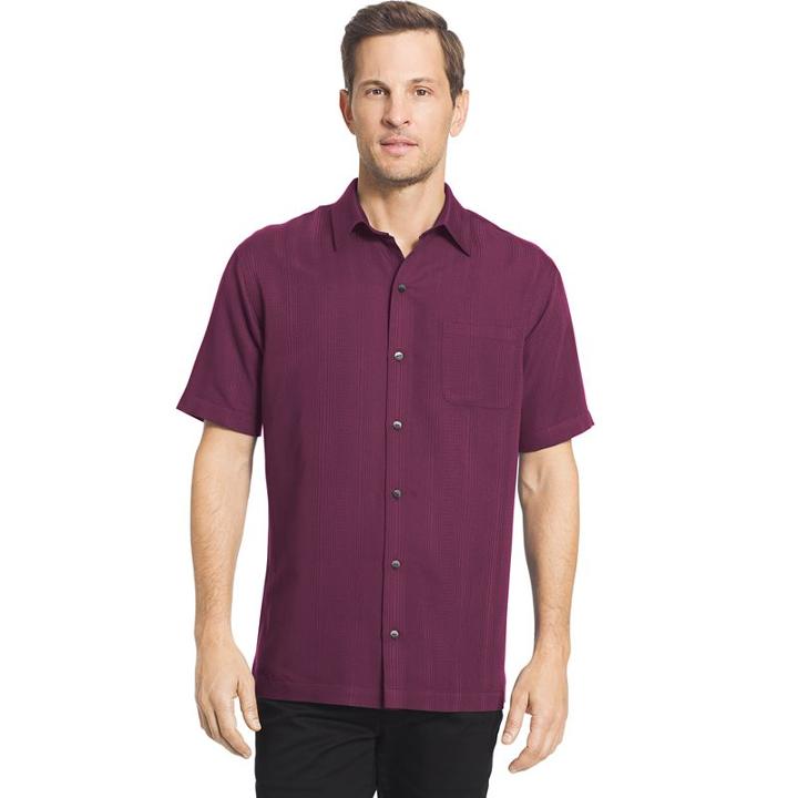 Big & Tall Van Heusen Classic-fit Striped Dobby Button-down Shirt, Men's, Size: Xl Tall, Purple Oth