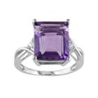 Sterling Silver Amethyst And White Topaz Twist Ring, Women's, Size: 8, Purple