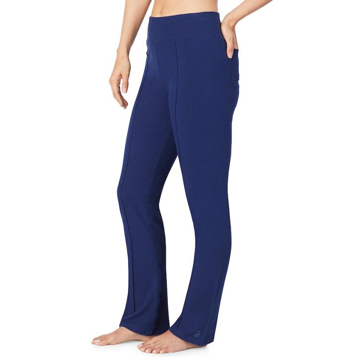 Women's Cuddl Duds Stretch Twill Bootcut Pants, Size: Medium, Blue