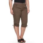 Plus Size Gloria Vanderbilt Lillie Twill Skimmer Capris, Women's, Size: 18 W, Med Brown