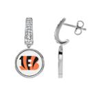 Cincinnati Bengals Team Logo Drop Earrings, Women's, White