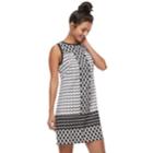 Women's Suite 7 Abstract Shift Dress, Size: 10, Black
