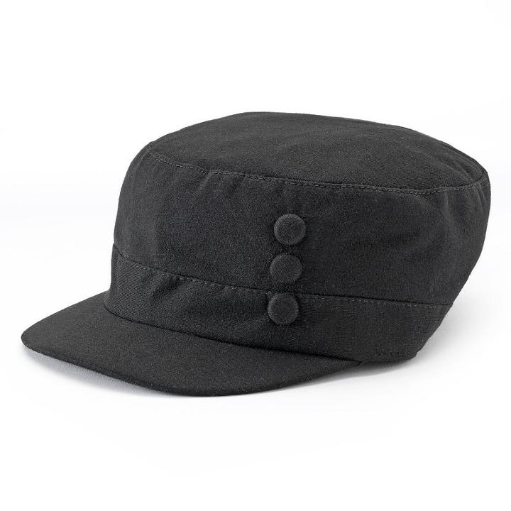 Women's Sonoma Goods For Life&trade; Solid Jersey 3-button Cadet Hat, Black