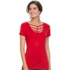 Women's Rock & Republic&reg; Strappy Scoopneck Tee, Size: Xl, Med Red
