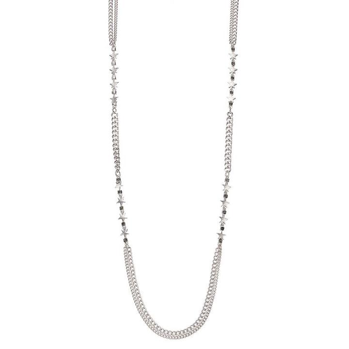 Simply Vera Vera Wang Long Star Station Necklace, Women's, Silver