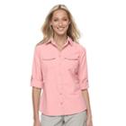 Women's Columbia Amberley Stream Roll-tab Shirt, Size: Xl, Pink Ovrfl
