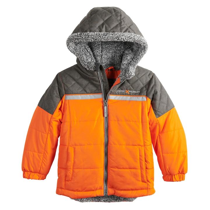 Boys 4-7 Zeroxposur Mason Quilted Midweight Jacket, Size: Large, Orange