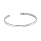 Love This Life Silver-plated Namaste Cuff Bracelet, Women's, Grey