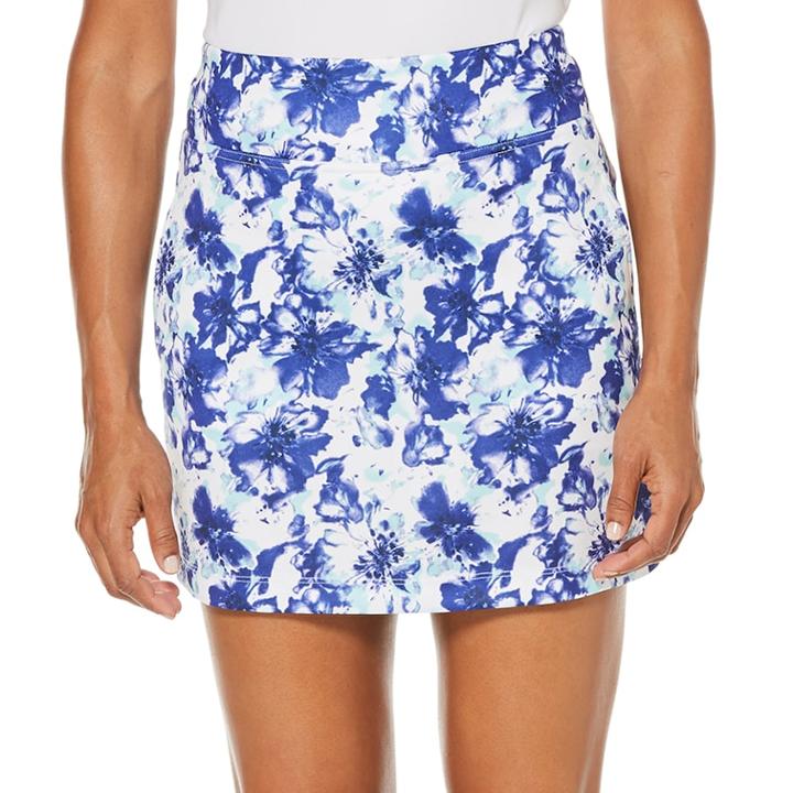 Women's Grand Slam Stained Glass Floral Print Golf Skort, Size: Xs, Blue