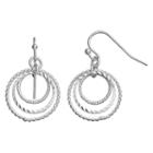 Lc Lauren Conrad Textured Triple Hoop Drop Earrings, Women's, Silver