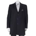 Men's Nick Dunn Modern-fit Wool-blend Top Coat, Size: 40, Black