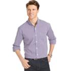 Big & Tall Men's Izod Slim-fit Gingham-checked Stretch Button-down Shirt, Size: 5xlt, Drk Purple