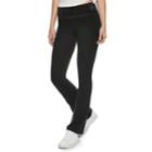 Juniors' So&reg; Mid-rise Skinny Bootcut Yoga Pants, Teens, Size: Large, Black
