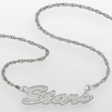 Logoart Dallas Stars Sterling Silver Script Necklace, Women's, Grey