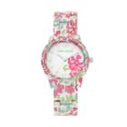 Laura Ashley Women's Crystal Floral Watch, Multicolor