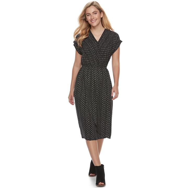 Women's Sonoma Goods For Life&trade; Faux-wrap Midi Dress, Size: Medium, Black