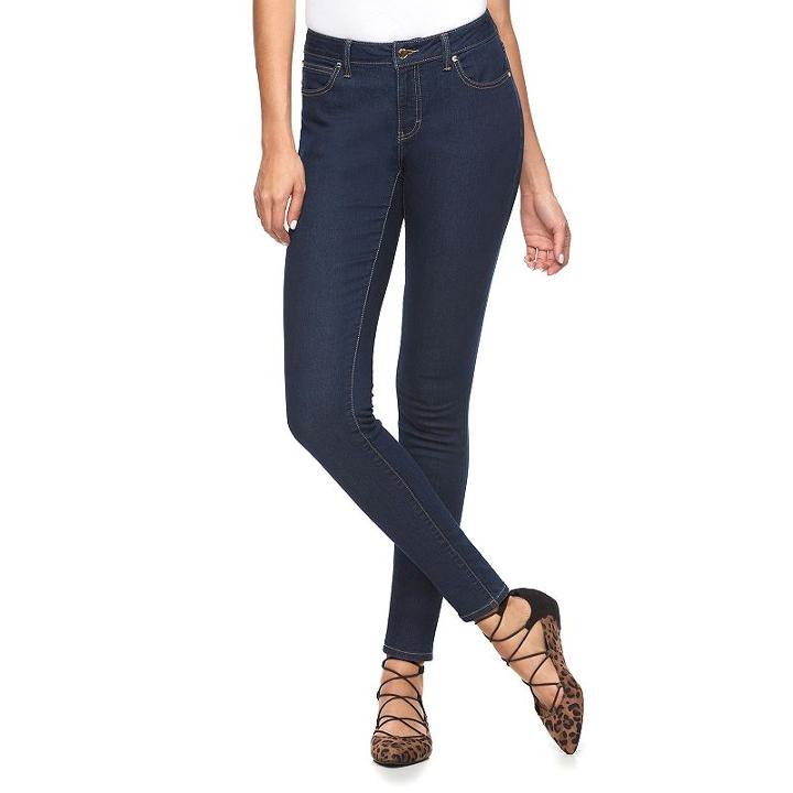 Petite Jennifer Lopez Modern Fit Skinny Jeans, Women's, Size: 0p Short, Dark Blue